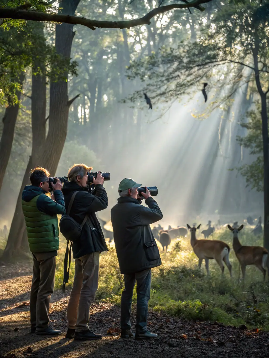 A photograph of association members participating in a wildlife census in the Plévin area, showcasing their commitment to monitoring local fauna.